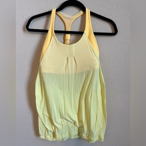 Lululemon yellow tank top with built in sports bra